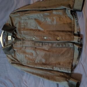 NWOT Grey/Black Crushed Cotton Jacket